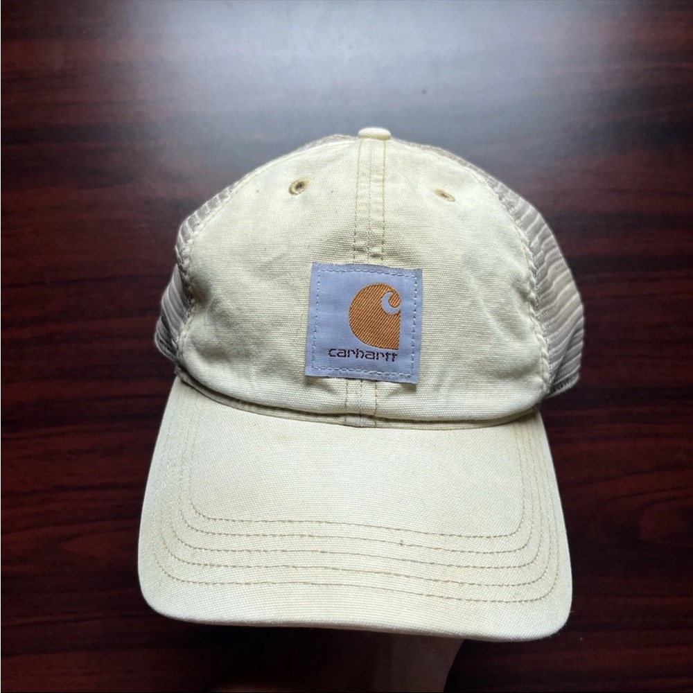 Carhartt Hat Cap Strap Back Mens Brown Beige Trucker Mesh Work Wear Outdoors